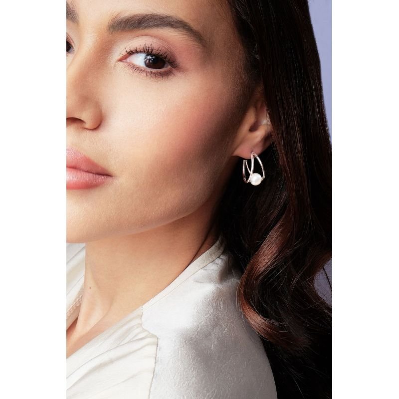 Argola Fio Duplo com Pérola – Exclusividade Florenzza.