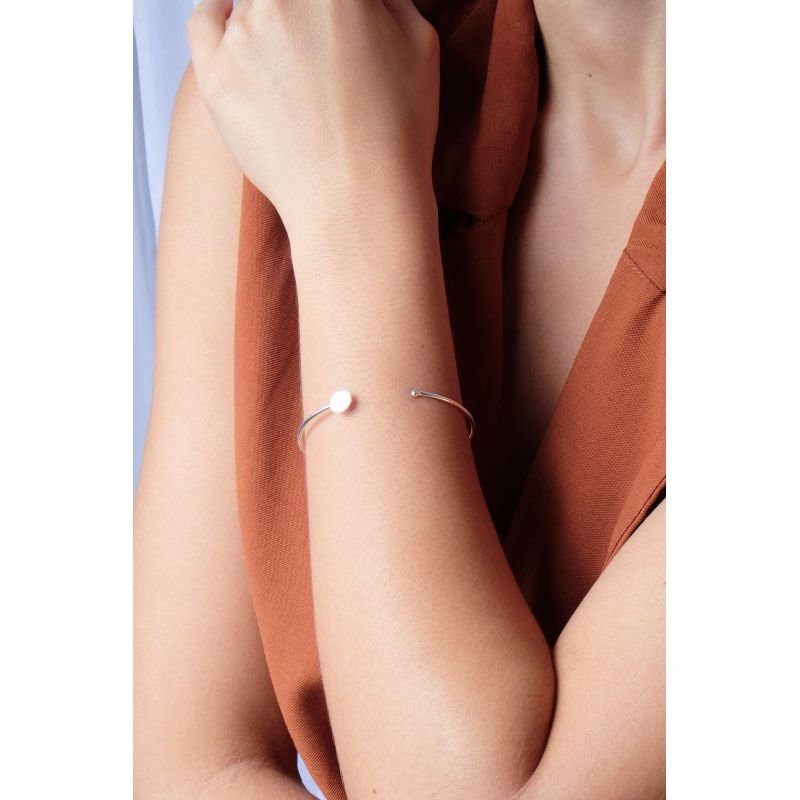Bracelete círculo liso - Semijoia Prata