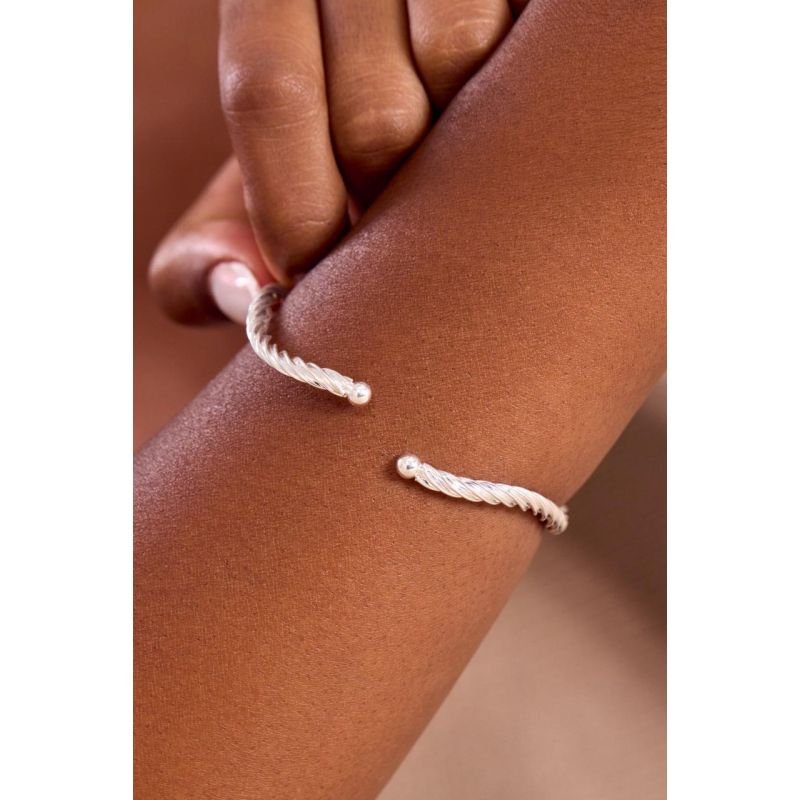 Bracelete Torcido - Semijoia Prata