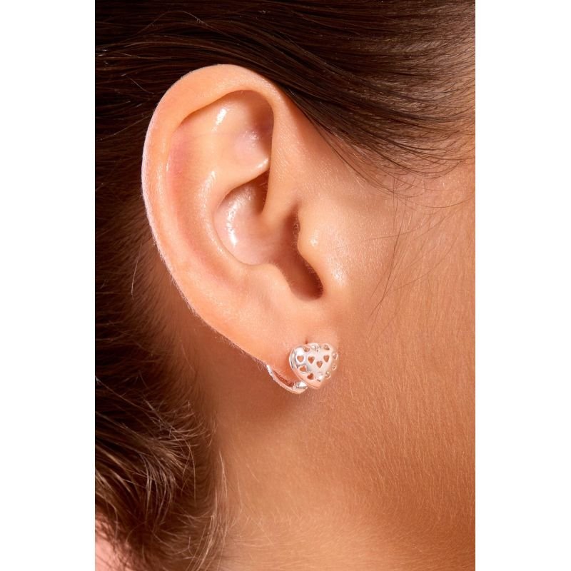 Brinco Coração Click – Dois Lados - Semijoias Prata