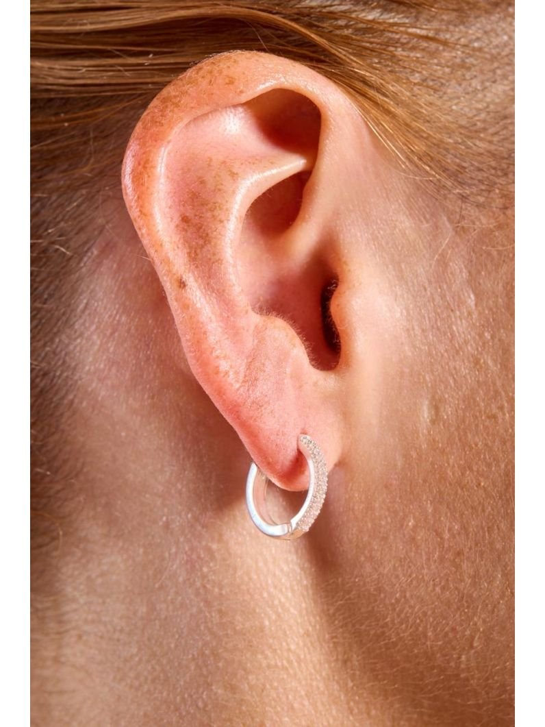 Brinco | Trio ponto de luz, coração e argola cravejada