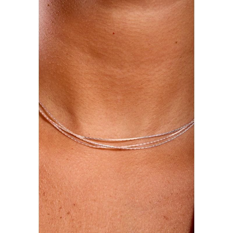 Chocker tripla - Semijoias Prata