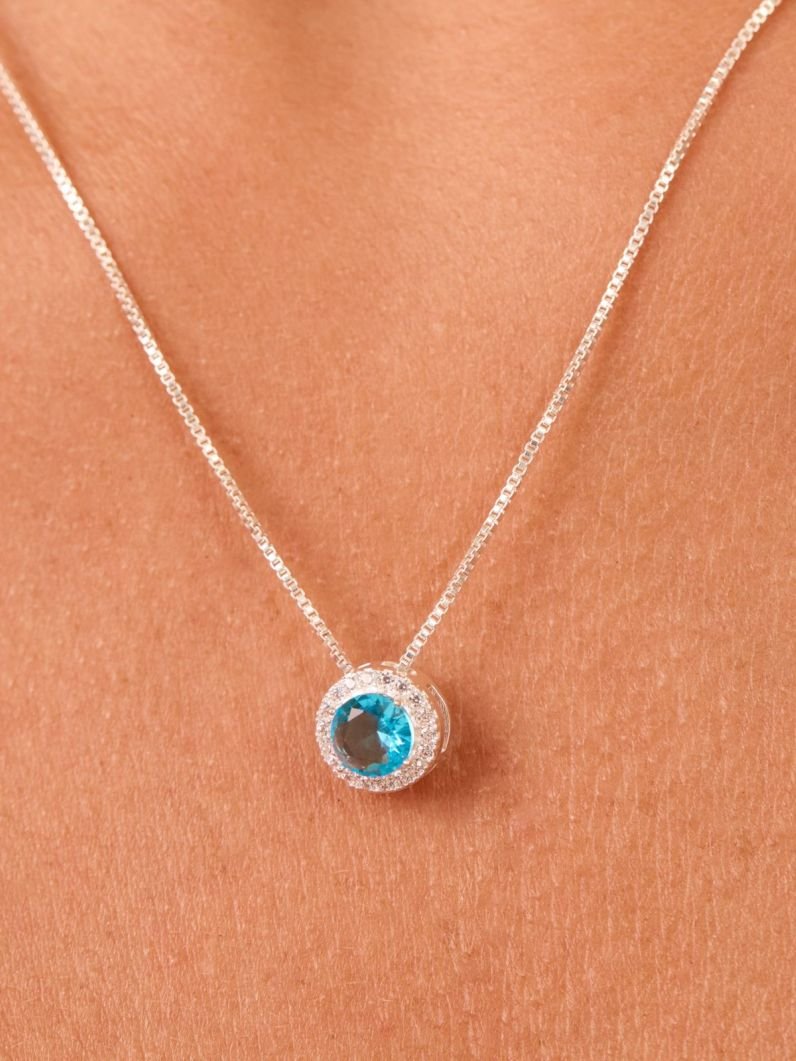 Colar | Círculo azul cravejado