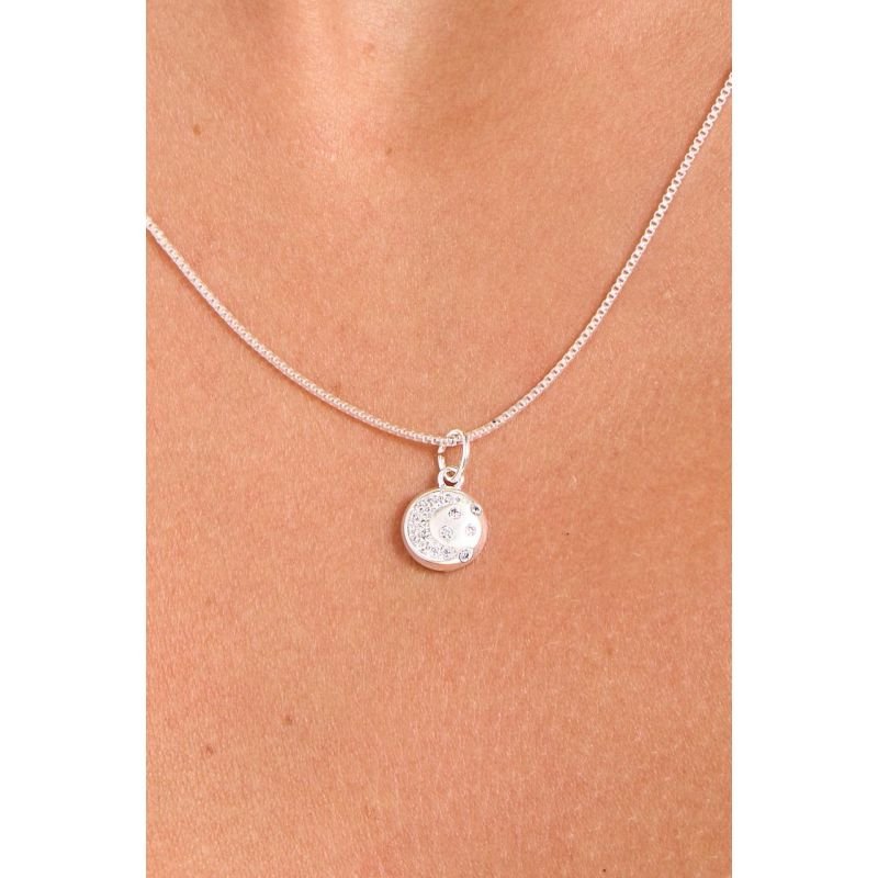 Colar Lua e Estrelas Cravejado - Semijoias Prata