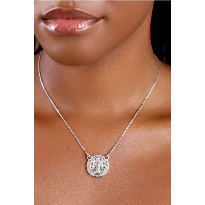 Escapulário São Bento - Semijoias Prata