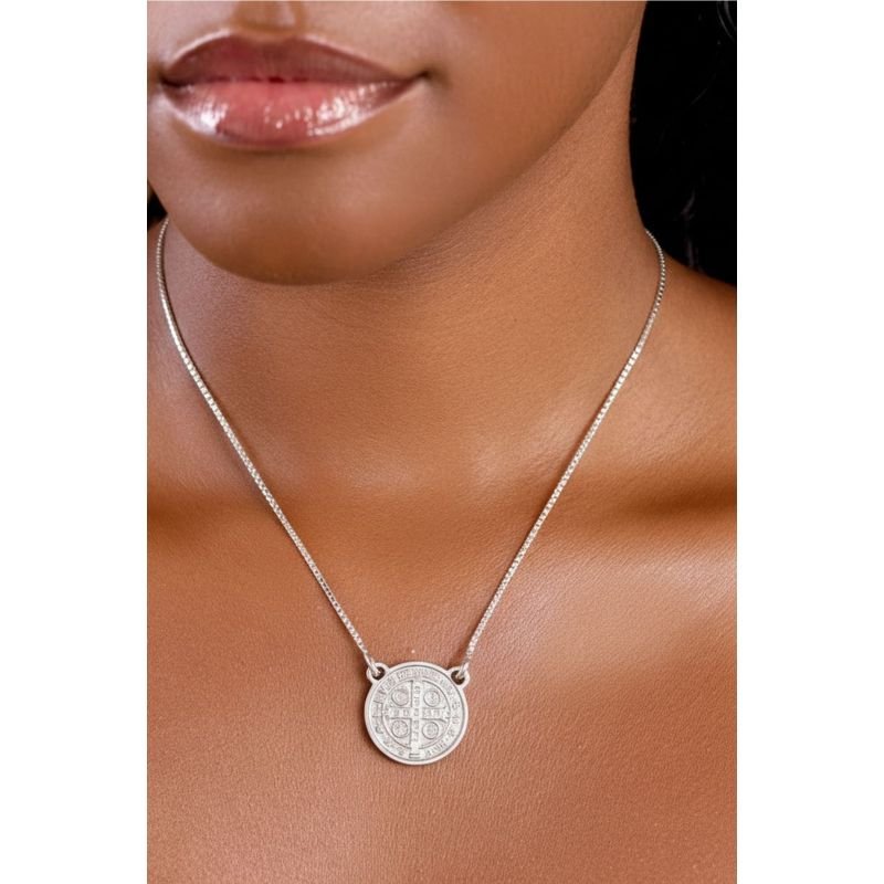 Escapulário São Bento - Semijoias Prata