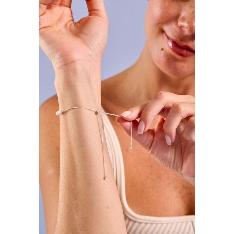 Pulseira búzio com miçangas - Semijoia prata