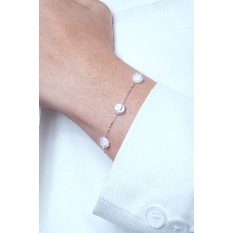 Pulseira de pérolas - Semijoia prata