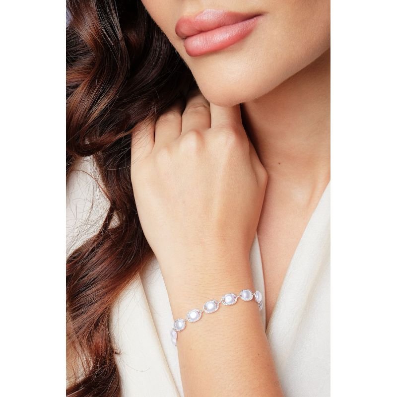 Pulseira de Pérolas - Semijoia prata
