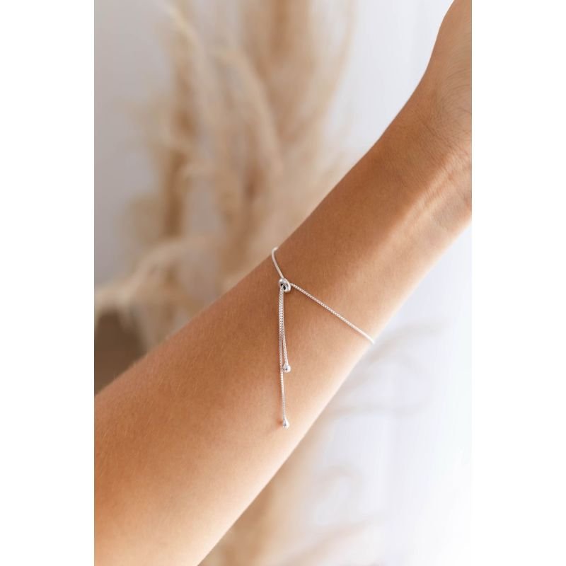 Pulseira gravata trevo - Semijoia prata